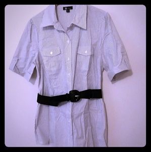 Belted tunic button up
